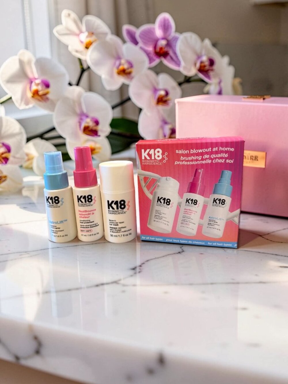 K18 Salon Blow Out At Home Leave In Mask Heat  Protectant AstroLift Volume Spray